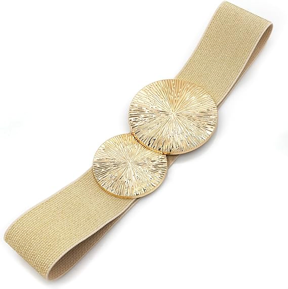 Gerti – Eleganter elastischer Taillengürtel mit goldener Metallschnalle
