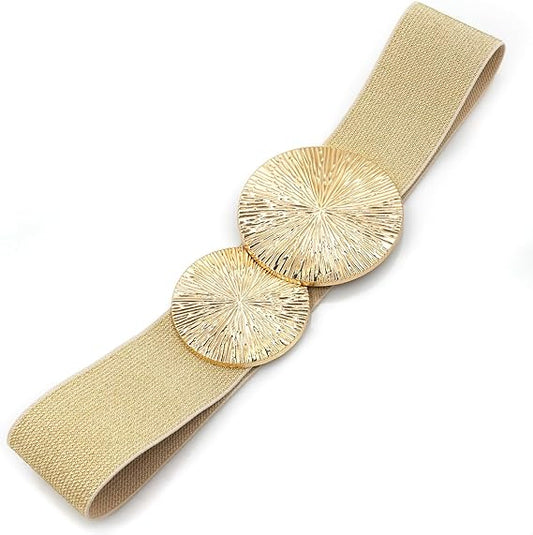Gerti – Eleganter elastischer Taillengürtel mit goldener Metallschnalle