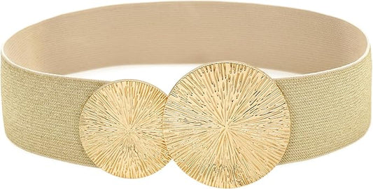Gerti – Eleganter elastischer Taillengürtel mit goldener Metallschnalle