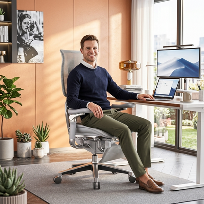 Ergo – Ergonomischer Premium-Bürostuhl mit Fußstütze